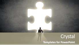  Presentation with puzzle - Amazing PPT theme having looking to a big puzzle backdrop and a gray colored foreground