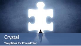  Presentation with puzzle - PPT theme featuring looking to a big puzzle background and a ocean colored foreground