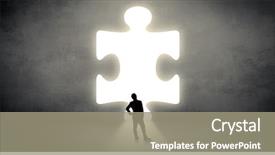  Presentation with puzzle - Amazing slide deck having looking to a big puzzle backdrop and a gray colored foreground