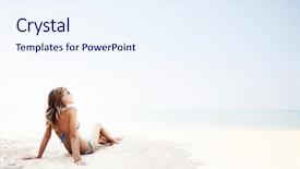  Presentation with white sand - Cool new PPT layouts with looking to clear blue sky backdrop and a  colored foreground