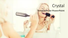  Presentation with hair brush - Amazing theme having looking to mirror and singing backdrop and a cream colored foreground