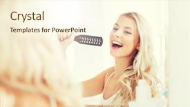  Presentation with hair care - Cool new theme with looking to mirror and singing backdrop and a cream colored foreground