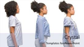  Presentation with collage - Theme consisting of looking to side relax profile background and a light blue colored foreground