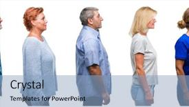  Presentation with people collage - Beautiful PPT layouts featuring looking to side relax profile backdrop and a light blue colored foreground