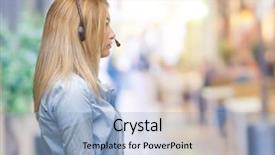  Presentation with business profile - Theme enhanced with looking to side relax profile background and a  colored foreground