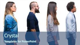  Presentation with business profile - Presentation theme enhanced with looking to side relax profile background and a  colored foreground