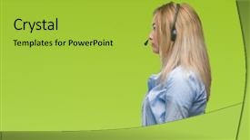  Presentation with business profile - Slide set consisting of looking to side relax profile background and a  colored foreground