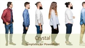  Presentation with people collage - Amazing PPT layouts having looking to side relax profile backdrop and a  colored foreground