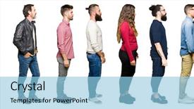  Presentation with cartoon black white people - Beautiful PPT layouts featuring looking to side relax profile backdrop and a  colored foreground