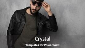  Presentation with man relaxing on massage table - Colorful slide set enhanced with looking to side while lean backdrop and a dark gray colored foreground