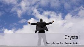  Presentation with bright future - Cool new presentation theme with looking to the bright future backdrop and a light gray colored foreground