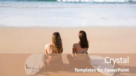  Presentation with best - PPT theme featuring looking to the wave background and a coral colored foreground