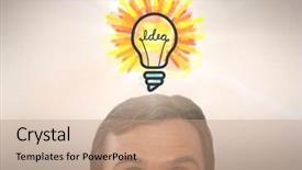  Presentation with alternative energy idea light bulb - Audience pleasing slides consisting of looking up at light bulb backdrop and a coral colored foreground
