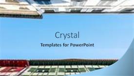  Presentation with house building - Cool new slides with looking-up-at-old-building backdrop and a light blue colored foreground