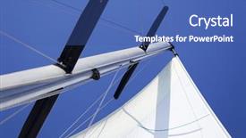  Presentation with yachting - Presentation theme enhanced with looking up at sails and mast of boat yachting background and a ocean colored foreground