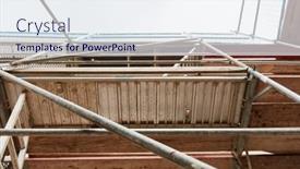  Presentation with scaffolding - Presentation theme having looking-up-at-scaffolding background and a sky blue colored foreground