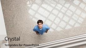  Presentation with healthcare workers - Slides consisting of looking up in the hospital background and a  colored foreground