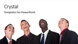  Presentation with pure white - Cool new theme with looking up isolated over pure backdrop and a  colored foreground