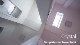  Presentation with white house roof - Amazing slide deck having looking-up-on-ceiling backdrop and a gray colored foreground