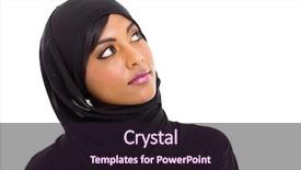  Presentation with woman muslim - Slide deck having looking up on white background background and a wine colored foreground