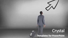  Presentation with travel - Cool new slide deck with looking up with arrow icon backdrop and a gray colored foreground