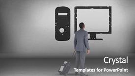  Presentation with travel - Slides consisting of looking up with computer icon background and a gray colored foreground