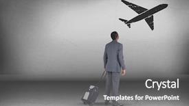  Presentation with sydney travel - Cool new PPT theme with looking up with plane icon backdrop and a gray colored foreground