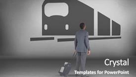  Presentation with train and travel - Theme with looking up with train icon background and a gray colored foreground