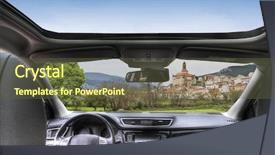  Presentation with rural tourism - PPT theme enhanced with looking windshield - rural tourism vacation background and a tawny brown colored foreground