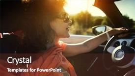  Presentation with windshield - Slides featuring looking windshield - woman in the car driving background and a  colored foreground