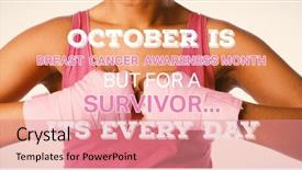  Presentation with 2018 goals text on white - Slides having looking woman for breast cancer background and a coral colored foreground