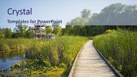  Presentation with wooden boat at sea edge - Theme having lookout on pelee point conservation background and a sky blue colored foreground