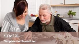  Presentation with old album - Slide set featuring looks at a photo album background and a coral colored foreground