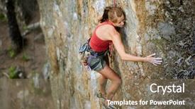  Presentation with rock climber - Presentation with looks for the next hold background and a violet colored foreground