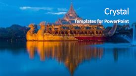  Presentation with golden palace - Slide deck enhanced with looks like an ancient royal background and a teal colored foreground