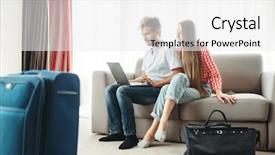  Presentation with laptop - Slide set featuring looks on laptop screen fee background and a white colored foreground