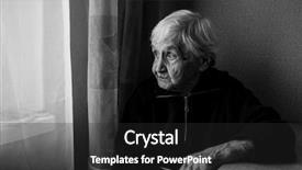  Presentation with doctor helps to get out of bed an elderly woman - Cool new PPT layouts with looks out the window longing backdrop and a dark gray colored foreground