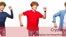  Presentation with dancing music grass - Audience pleasing theme consisting of looks over isolated white background backdrop and a red colored foreground