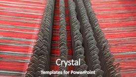  Presentation with weaving loom - Presentation theme enhanced with loom for weaving background and a tawny brown colored foreground