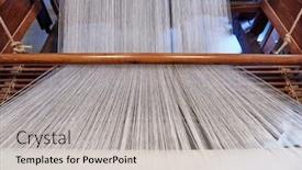  Presentation with thread - Colorful PPT theme enhanced with loom-with-a-texture backdrop and a light gray colored foreground