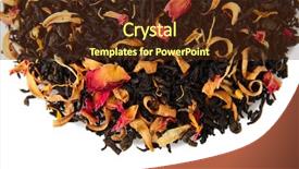  Presentation with dry fruits - Cool new theme with loose leaf - aromatic black dry tea backdrop and a tawny brown colored foreground