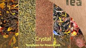  Presentation with dry - Presentation theme consisting of loose leaf - assortment of dry tea close-up background and a tawny brown colored foreground