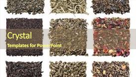  Presentation with loose leaf tea - Slide set consisting of loose leaf - assortment of dry tea background and a coral colored foreground