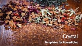  Presentation with dry - Amazing PPT theme having loose leaf - assortment of dry tea backdrop and a  colored foreground