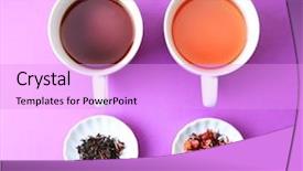  Presentation with tea - Slide deck with loose leaf - assortment of tea on color background and a  colored foreground