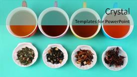  Presentation with loose leaf tea - Slides featuring loose leaf - assortment of tea on color background and a teal colored foreground