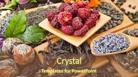  Presentation with tea types - Audience pleasing theme consisting of loose leaf - collection of different dry types backdrop and a tawny brown colored foreground