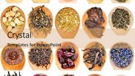  Presentation with tea collection - Amazing slides having loose leaf - collection set of tea leaves backdrop and a yellow colored foreground