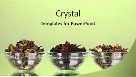  Presentation with loose leaf tea - Theme enhanced with loose leaf - different kinds of green background and a  colored foreground