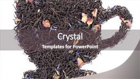  Presentation with dry - Amazing slides having loose leaf - dry tea isolated on white backdrop and a  colored foreground